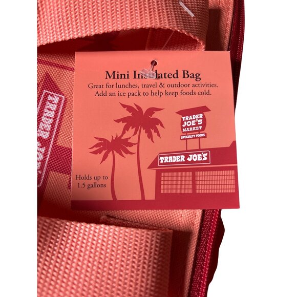 Trader Joe's‎ Mini Insulated Bag Lunch Box Melon Peach Color Zipper NWT - Picture 9 of 9